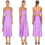 ALC Frank A.L.C. Blakely Cutout Satin Midi Dress Amethyst Size 2 NWT Photo 1