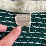 Vintage Green & Cream Acrylic Sweater V Neck Wide Sleeves Size L Fits Like M Size M Photo 8