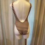 Aerie striped one piece long swimsuit sz M Photo 8
