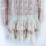 Love Shack Fancy LSF Pirelle Pink Floral Silk Lace Ruffle Mini Dress Size 6 Photo 6