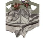 L'ATISTE NWT By Amy Size Small Silver Green Embroidered Floral Romper #K11-3 Photo 3