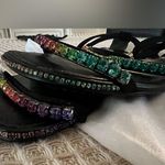 Schutz : Loule Nubuck Flat Sandal! Black leather, multicolor details $35 Photo 8