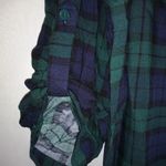 Tacera  M Plaid Navy Green Beautiful Long Sleeved Top Photo 1