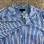 Lane Bryant Lane Bryant Womens Plus Size 28 Blue White Striped Button Up Tunic Belt Shirt Photo 0