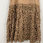 Robert Rodriguez  Size 2 Brown Linen Blend Eyelet‎ Lace Sleeveless A-Line Dress Photo 5