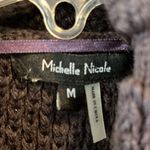 Chunky Knit Crochet Sweater Eggplant Deep Purple Cardigan Cozy Womens M Wool Size M Photo 10