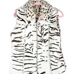 Animal Print Faux Fur Vest Mob Wife Aesthetic Vest White Size M Photo 1
