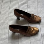 Franco Sarto Metallic Bronze Loafers with Blocked Heel Photo 7
