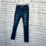 Wax Jean “Butt, I Love You” Distressed Skinny Jeans Dark Wash Women’s 3 Low Rise Photo 7