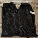Anthropologie Black Sequin Cargo Pants Party Glam NEW Photo 2