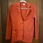 J.Crew  Orange Cotton Knit Long Sweater Blazer Size S Photo 2
