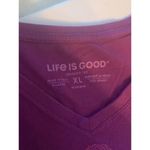 Life is Good woman's xl yarn knit crochet long sleeve crusher shirt Photo 3