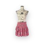 Ramy Brook ✿ Ronnie Tiered Chiffon Ruffle Mini Skirt ✿ Pink Leaf Print ✿ Large Photo 1