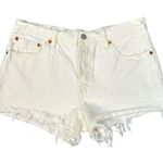 Levi's Levi’s 501 Denim Jean Cutoff Shorts White Women’s 29 Distressed Beach Summer Photo 0