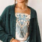 Willow & Root Green eyelash knit cardigan sweater size small Blue Photo 10