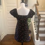 SO  Black Mini Dress with Floral Design Photo 2
