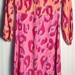 Closet London Pink and Orange Leopard Print Long Sleeve Dress Size 8 Photo 0