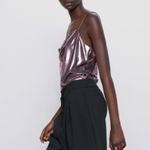 ZARA NWT  Silky Cami  Tank Top Metallic Holiday Festive Photo 8