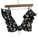 Tanya Taylor NWT Orelia Lily Haze Flutter Sleeves Bikini Top M Multicolor Black Photo 5