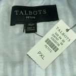 Talbots  NWT Blue & White Striped Linen Cotton Blend Midi A-Line‎ Skirt Size XLP Photo 4