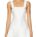 Amanda Uprichard  Annalise White Jacquard Mini Dress M Bridal Party Flounce Hem Photo 0