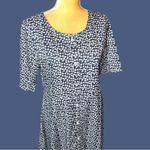 Miss Look  lightweight blue dress with tiny white print design. New Photo 2