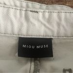 Miou Muse Button Front White Denim Skort Size Medium Photo 3