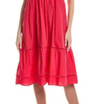 Tuckernuck o.p.t. Smocked Midi Dress Tiered Sundress Casual‎ Summer Pink Size S Photo 0