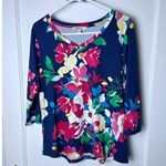 The Pioneer Woman Blue Pink Floral Knit V Photo 0