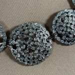 Dana Buchman Vtg  Statement Necklace Silver Tone Hammered Circles Chunky Photo 1