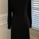 Loft  Petite Tie Front Black Knit Dress Sz LP Photo 4