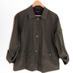 Lafayette 148  Lightweight Utility Cargo Button Down Shirt Jacket Shacket Brown M Photo 0