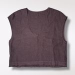 ZARA  Brown Linen Blend Raw Hem Tank Top Large Photo 6