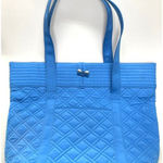 Vera Bradley Quilted Fabric Blue Large Tote Photo 0