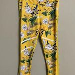 Zyia  Yellow Floral Light N Tight Hi Rise Mesh Leggings Pants Size Small 6-8 Photo 0