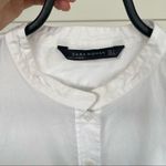 ZARA women’s button down office look white shirt in size small Photo 4