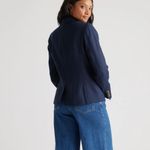 Quince Navy 100% European Linen Structured Blazer size XS Blue Photo 1