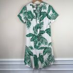 Tropical dress women's M palm leaf print ruffle short sleeve high low midi beach Green Size M Photo 4