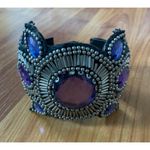 Vintage Purple and Blue‎ leather cuff Photo 2
