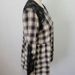 ZARA  plaid lace contrast babydoll blouse size medium Photo 3