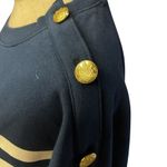 J.Crew  Women's Striped Button-Shoulder Crewneck Pullover Sz L‎ Blue Long Sleeve Photo 7