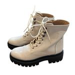 ShuShop Ursula Combat Boots women’s 8.5‎ Bone Patent NWOT White Photo 0