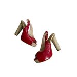 Michael Kors  Red Patent Leather Slingback Heels Size 4.5 Photo 11