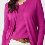 J.Crew  Classic 100% Cotton Cardigan Sweater Button Front Berry Pink NWT Size L Photo 0