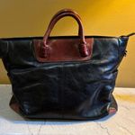 Samsonite Heritage Industries Large Satchel Tote Bag Black Brown Leather Zip Top Photo 1