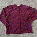 Oscar de la Renta  Expressions Vintage Red Button Down Blouse Top Size M Photo 2