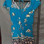 Xhilaration Teal Floral Romper Photo 2