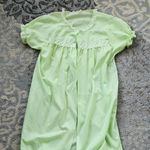 Vintage 2 Piece Nightgown Robe Set with Lace Trim Light Green Size undefined Photo 0