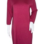 Boden Dress Womens 10 Fuchsia Pink Beaded Knit Sweater Dress Classic Preppy Photo 0