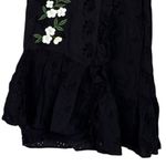 ZARA  Ruffle Sleeveless Eyelet Floral Daisy Embroidered Mini Dress Ruffle L Black Photo 4